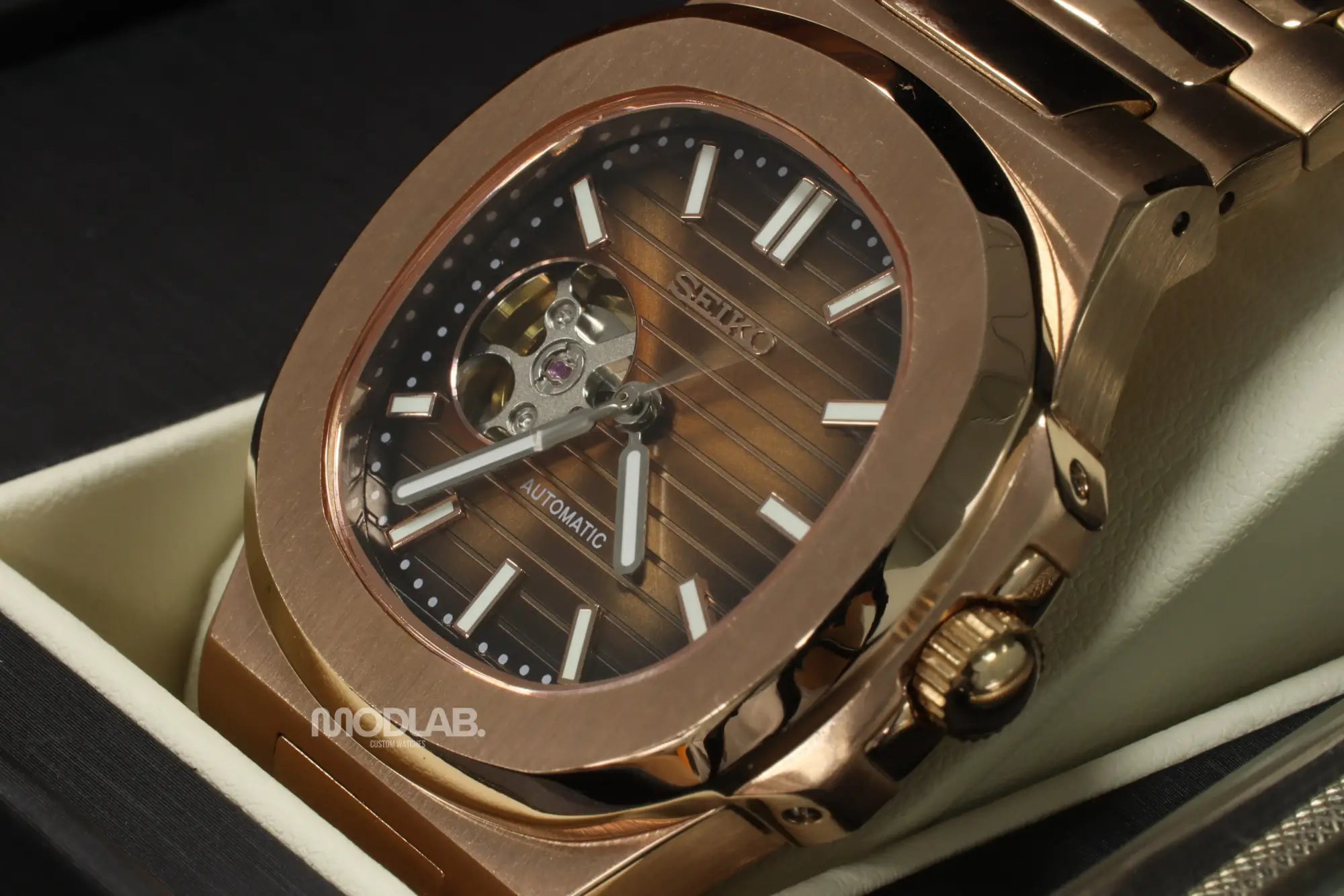 Nautiko | Rose Gold Chocolate Open Heart - Nautilus