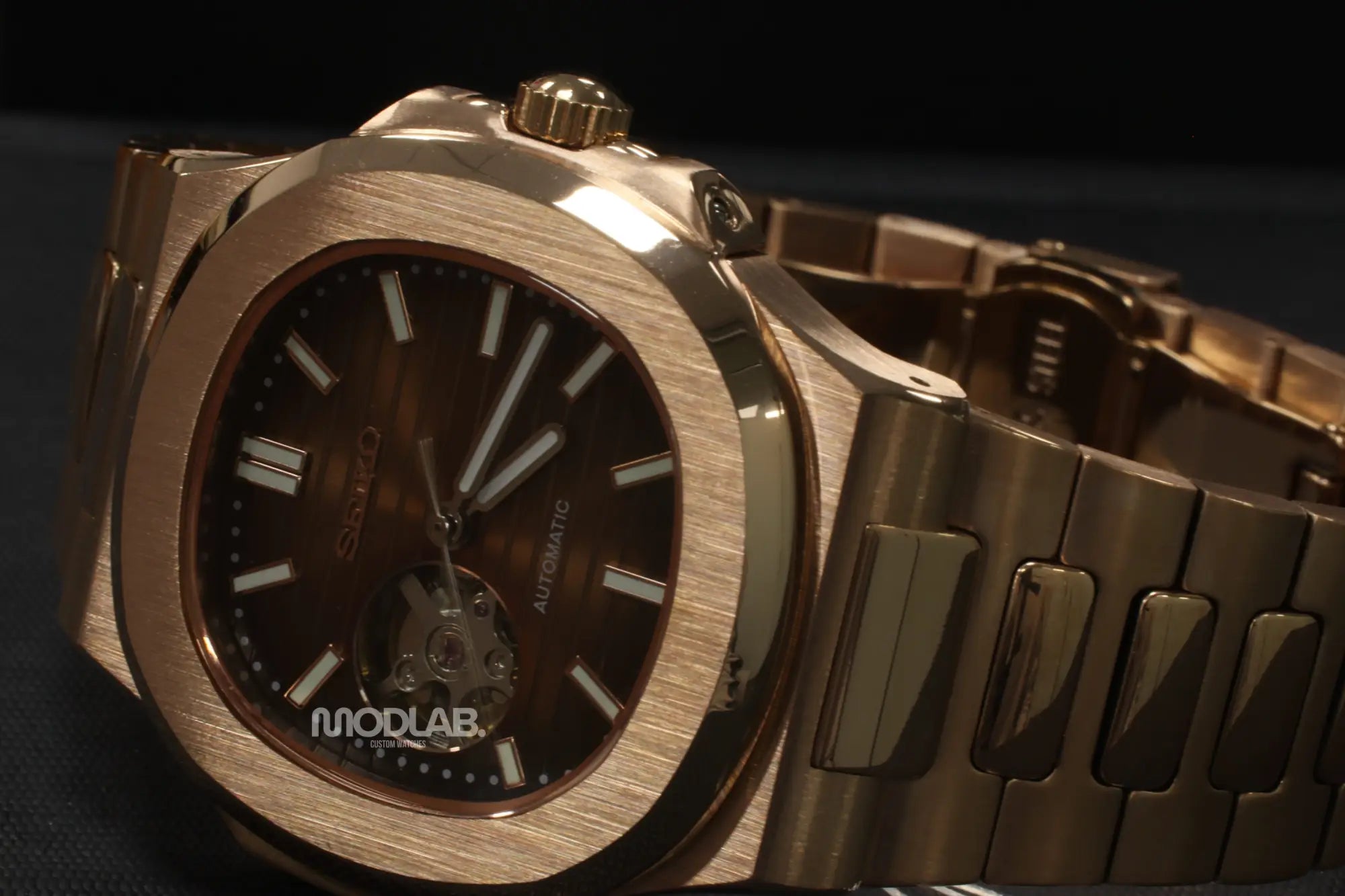 Nautiko | Rose Gold Chocolate Open Heart - Nautilus