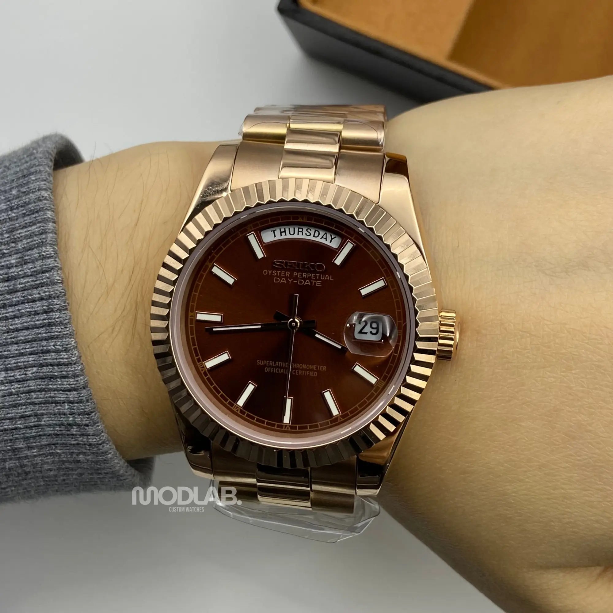Seikojust | Daydate Rose Gold Chocolate - Datejust