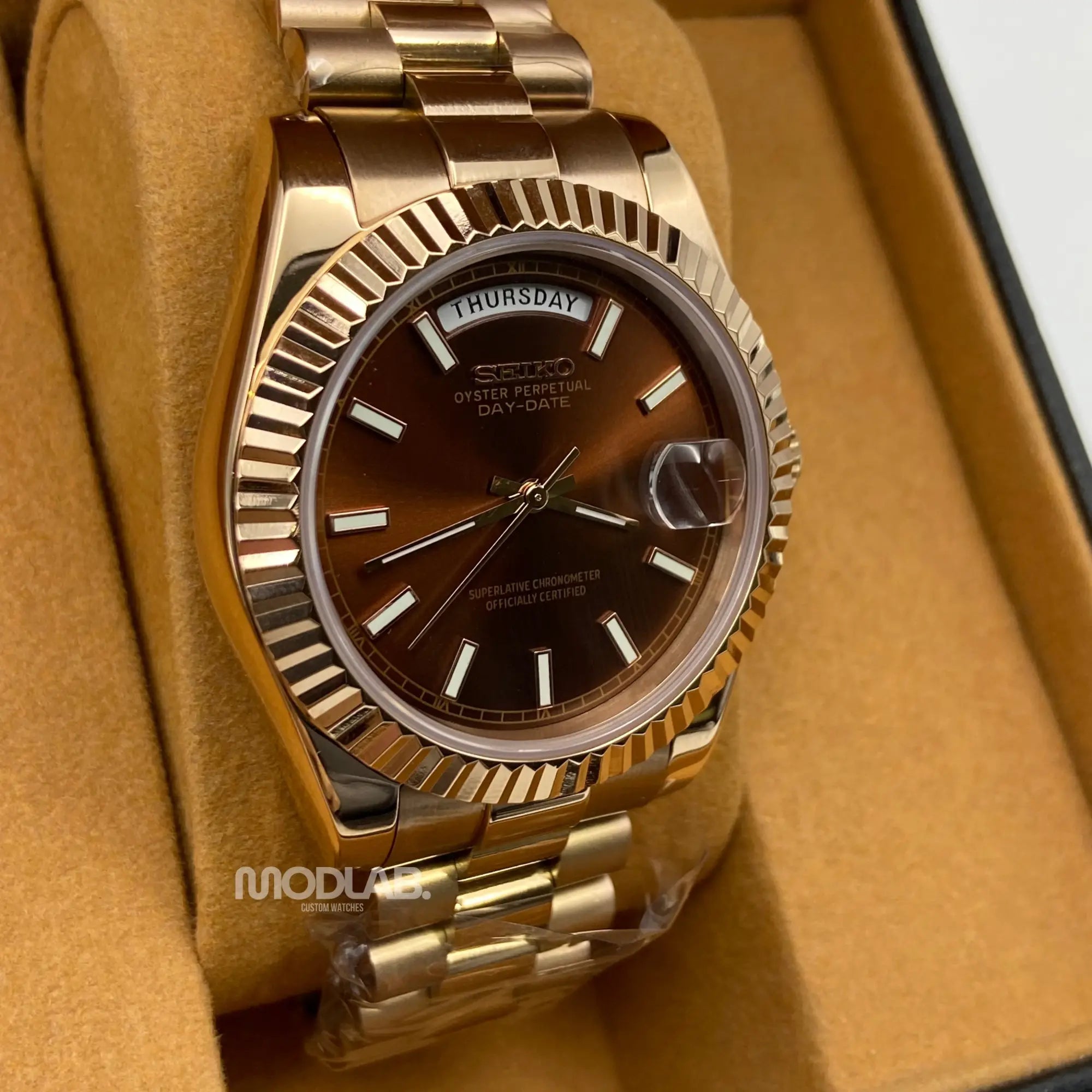 Seikojust | Daydate Rose Gold Chocolate - Datejust