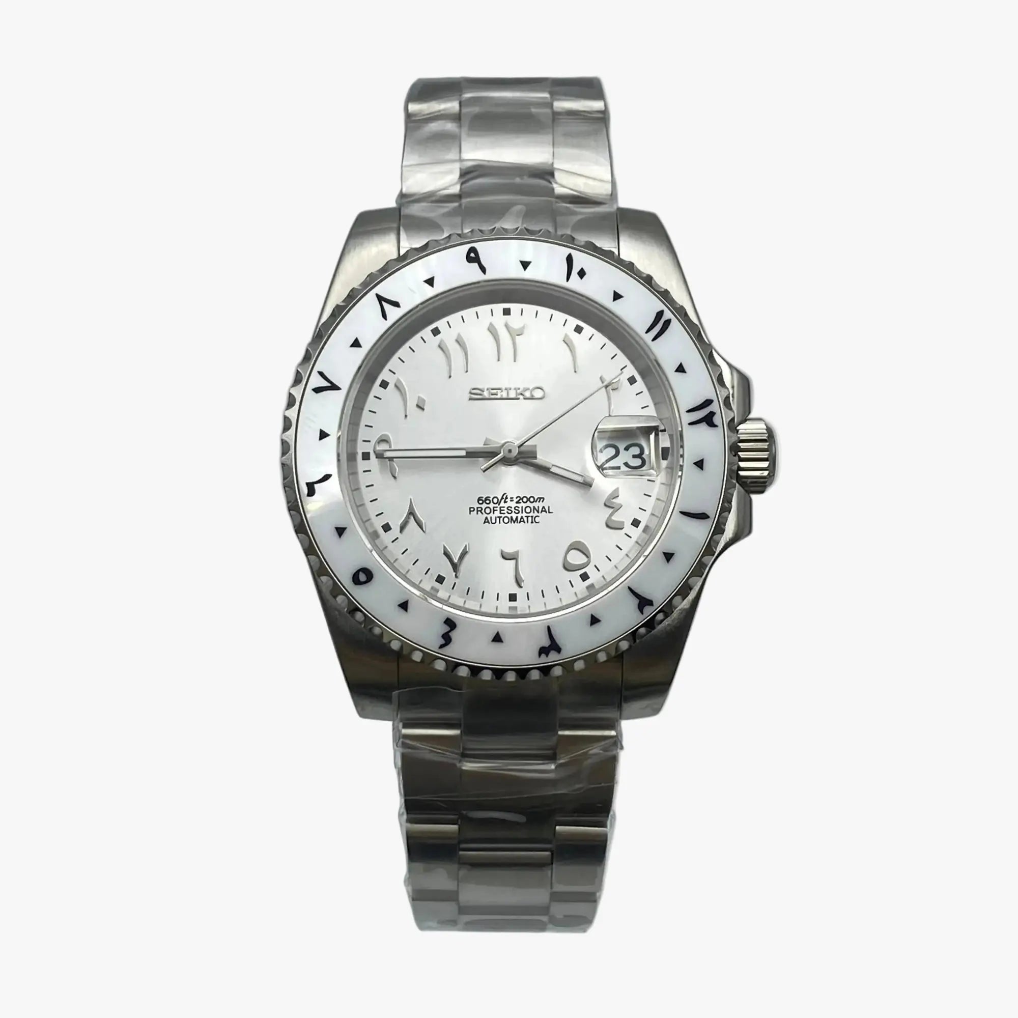 Seikomariner | White Arabic - Submariner / GMT