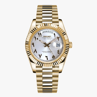 Seikojust | Daydate Yellow Gold - White Arabic