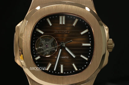 Nautiko | Rose Gold Chocolate Open Heart - Nautilus