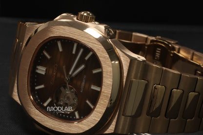 Nautiko | Rose Gold Chocolate Open Heart - Nautilus