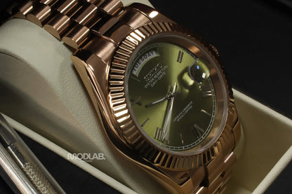 Seikojust | Daydate Rose Gold Olive Green - Datejust